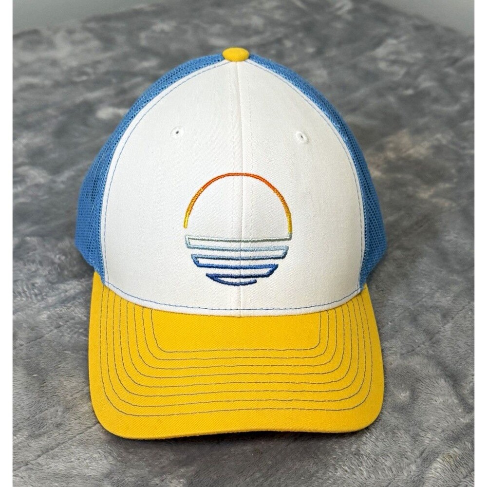 Richardson Trucker Hat Unisex Adults One Size White/Blue/Yellow Solid Adjustable